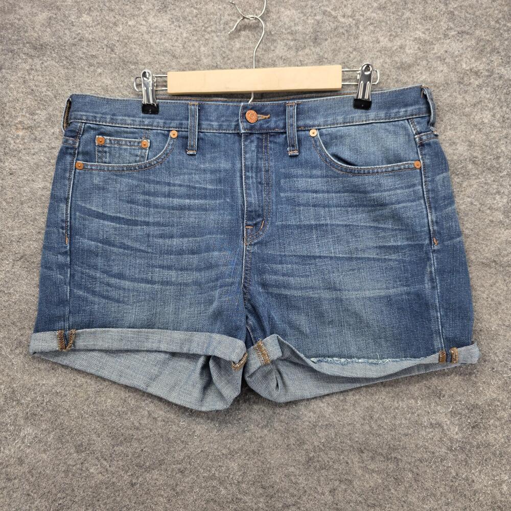 Madewell Shorts Womens 31 Blue Boyfriend Denim Cuffed Relaxed 3.5 Inseam